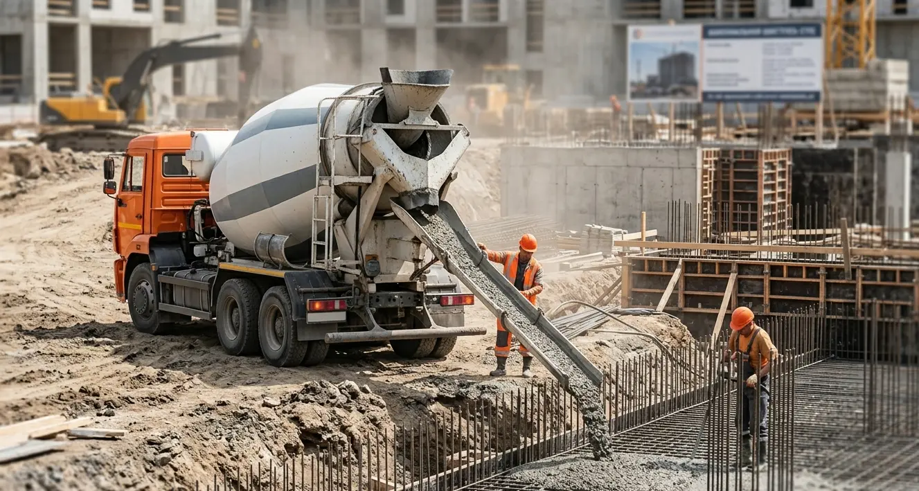 Bheri RMC team preparing a custom concrete mix for a commercial build in western Nepal